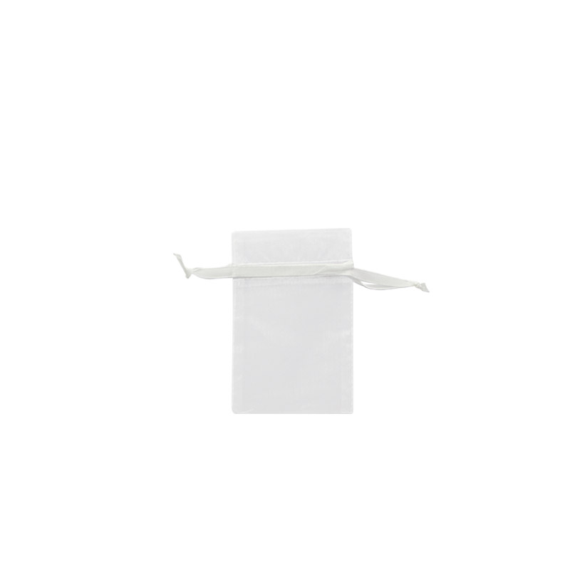 Bourses voile organdi synthétique blanc, 7 x 7 cm