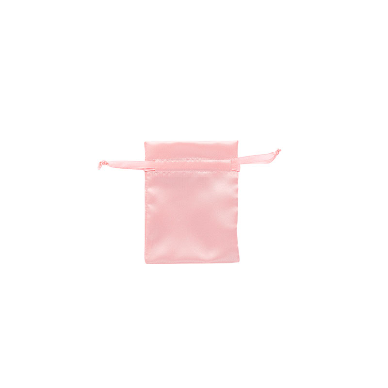 Bourses satin synthétique rose clair 9 x 9cm