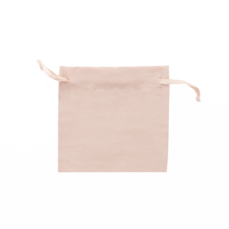 Bourses 100% coton avec rubans satin vieux rose 11 x 10cm