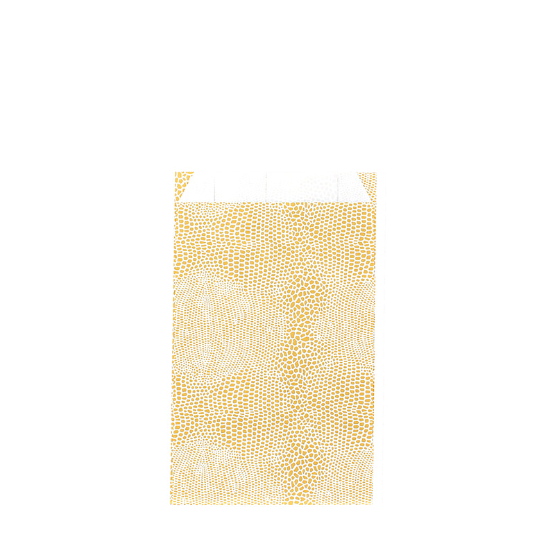Sachets cadeau imprimé lézard blanc/doré, 7 x 12cm, 70g (x250)
