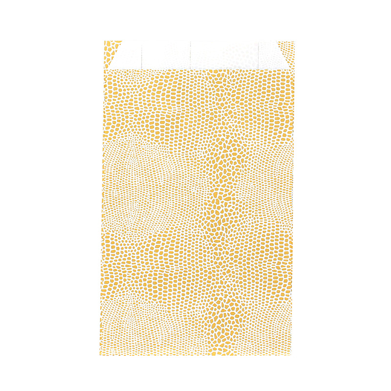 Sachets cadeau imprimé lézard blanc/doré, 7 x 12cm, 70g (x250)