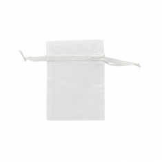 Bourses voile organdi synthetique blanc, 12 x 13 cm