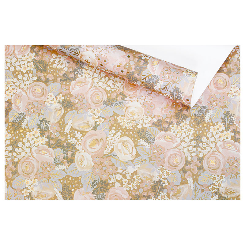 Papier cadeau floral vieux rose/beige 0,70 x 25m