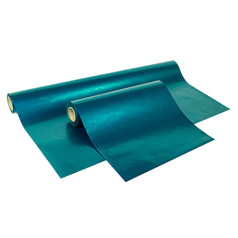 Papier cadeau mat irisé bleu canard, 0,70 x 25m, 70g