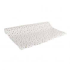 Papier cadeau blanc imprimé étoiles dorées métallisées 0,70 x 25m, 70g