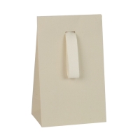 Pochettes papier kraft naturel à ruban satin couleur kraft, 125g - 7 x 4 x H 12cm