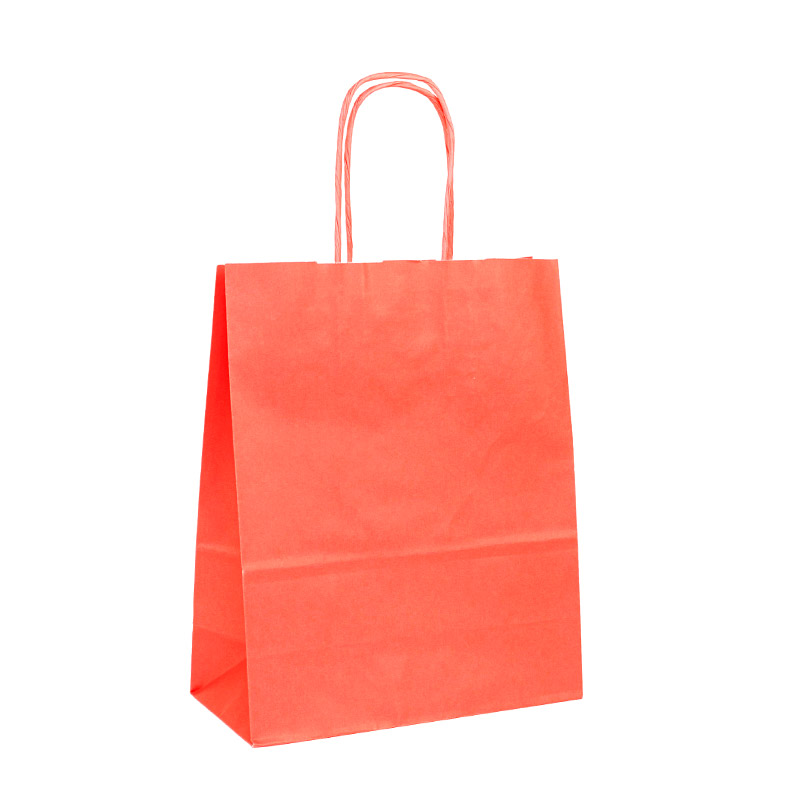 Sacs papier kraft corail 23 x 12 x H 30cm, 90g