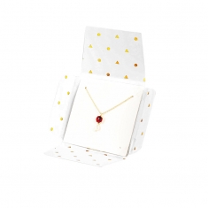 Pochettes cadeau blanc pour collier/bracelet, à motifs dorure à chaud - Soufflet