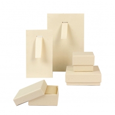 Pochettes papier kraft naturel clair à ruban coton écru, 130 g - 7 x 4 x H 12 cm