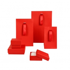 Pochettes papier mat rouge à ruban, 170g - 10 x 6,5 x H 16cm