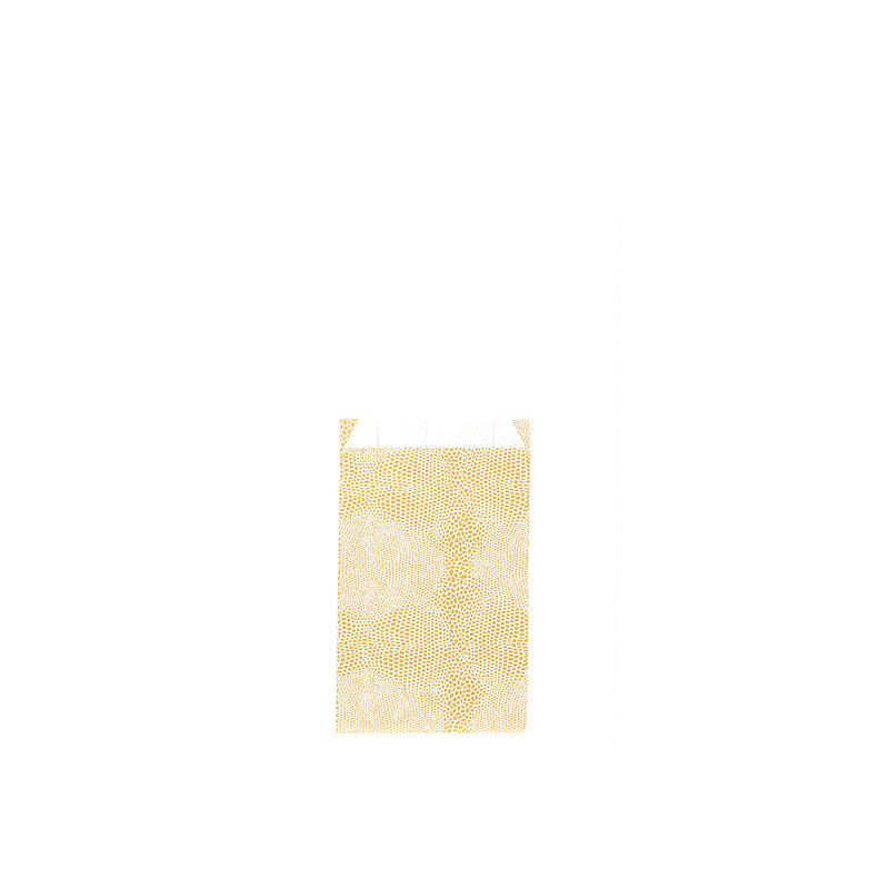 Sachets cadeau imprimé lézard blanc/doré, 7 x 12cm, 70g (x125)