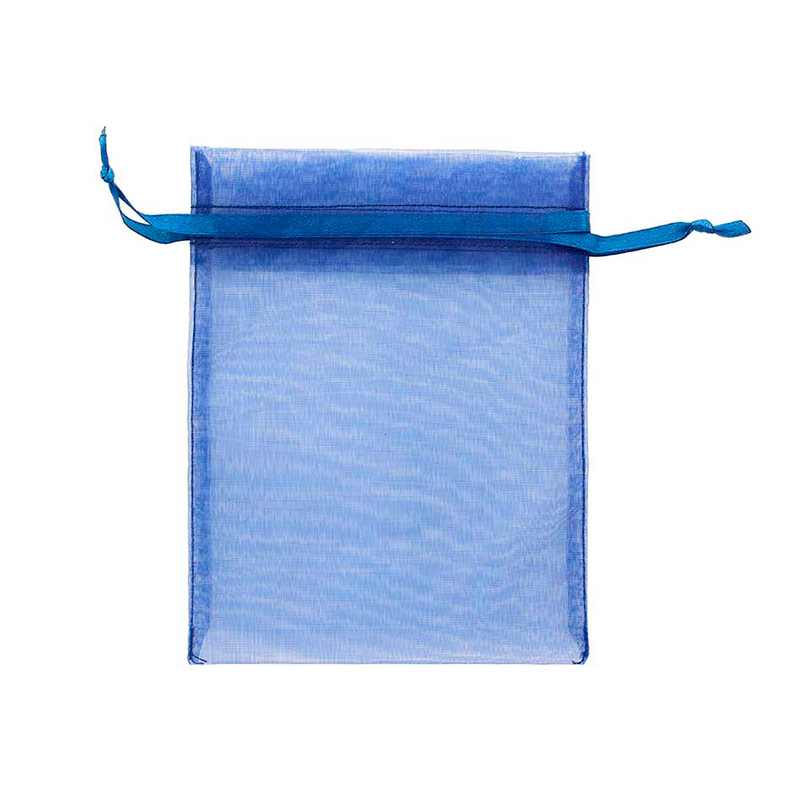 Bourses voile organdi synthétique bleu nuit, 12 x 13cm