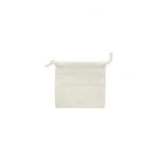 Bourses 100% coton avec cordelettes coton beige clair 7 x 7cm