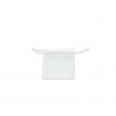 Bourses 100% coton avec cordelettes coton blanc 7 x 7 cm