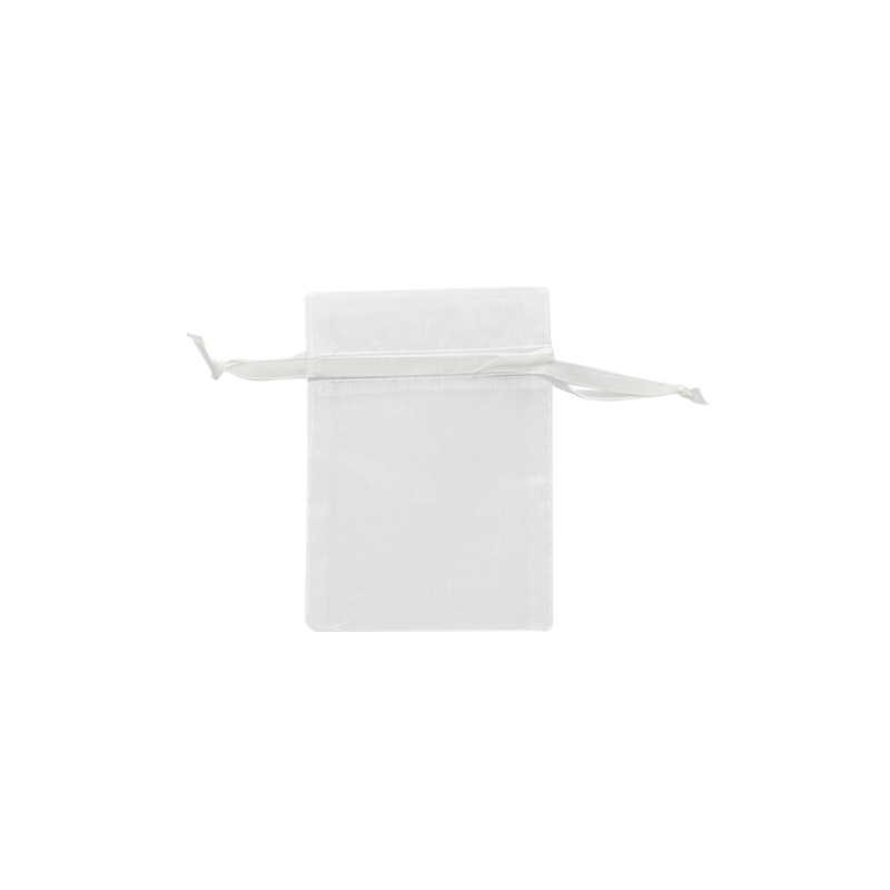 Bourses voile organdi synthetique blanc, 9 x 9 cm