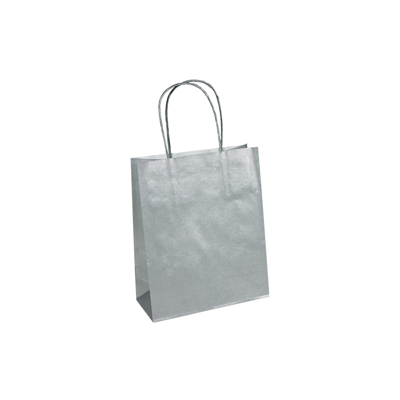 Sacs papier kraft couleur argent, 19 x 8 x H 22cm, 90g