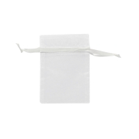 Bourses voile organdi synthetique blanc, 12 x 13 cm