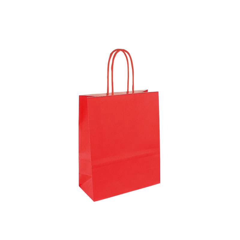 Sacs papier kraft rouge 19 x 8 x H 22cm, 90g