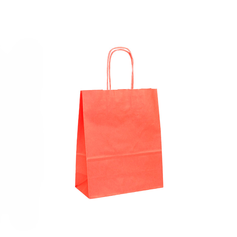 Sacs papier kraft corail 19 x 8 x H 22cm, 90g