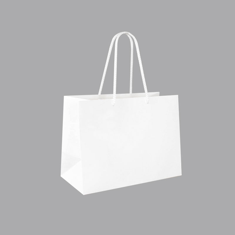 Sacs papier mat blanc 24 x 12 x H 18 cm, 190 g