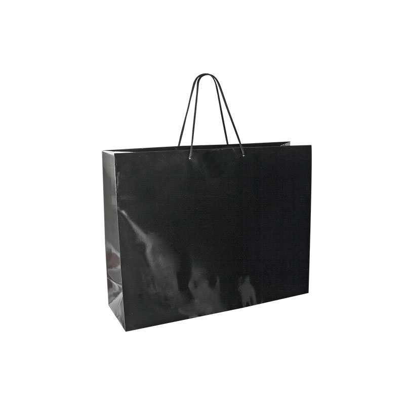 Sacs papier brillant noir 43 x 12 x H 32 cm, 190 g