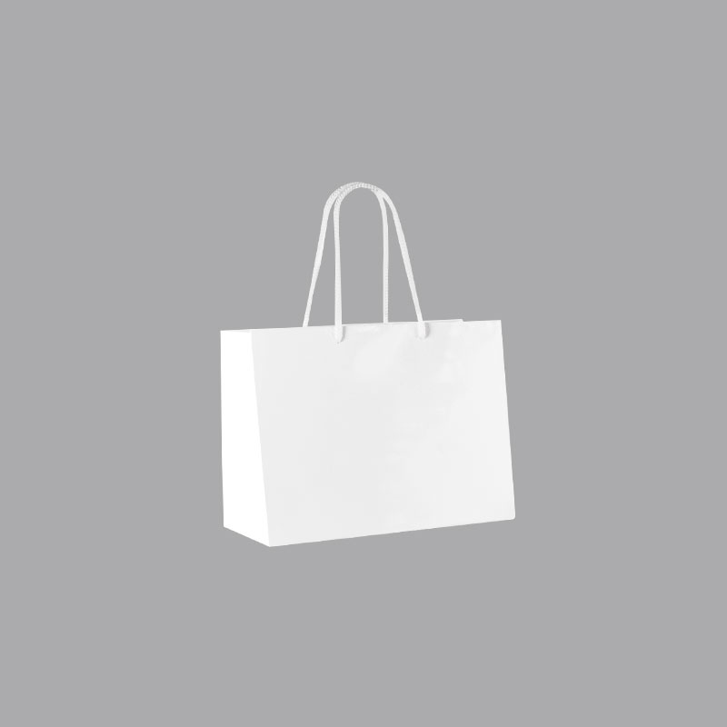 Sacs papier brillant blanc 24 x 12 x H 18 cm, 190 g