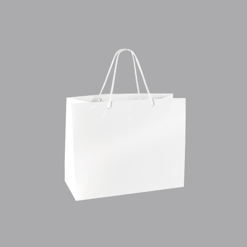 Sacs papier brillant blanc 32,7 x 13,6 x H 26,4 cm, 190 g