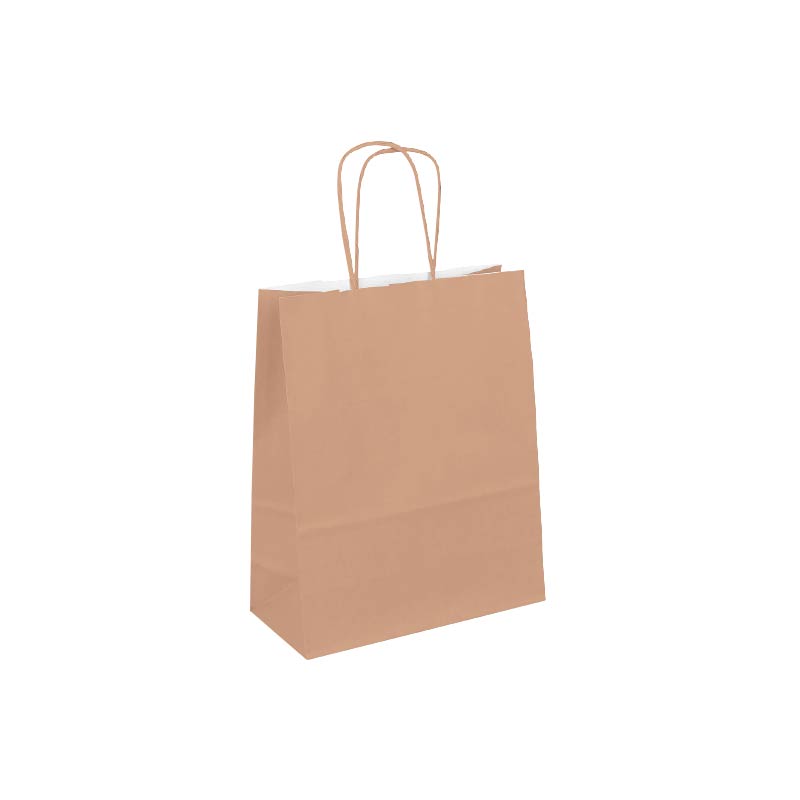 Sacs papier kraft vieux rose 19 x 8 x H 22cm, 90g