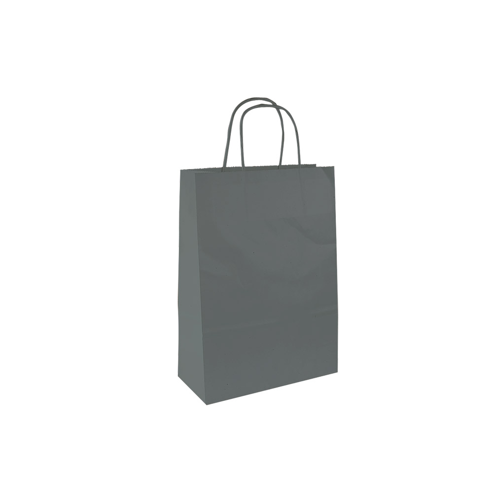 Sacs papier kraft gris foncé 19 x 8 x H 22cm, 90g