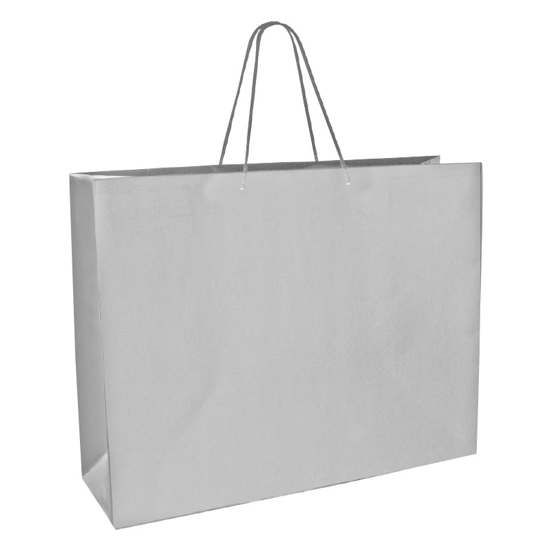 Sacs papier mat couleur argent 53 x 14 x H 44cm, 190g