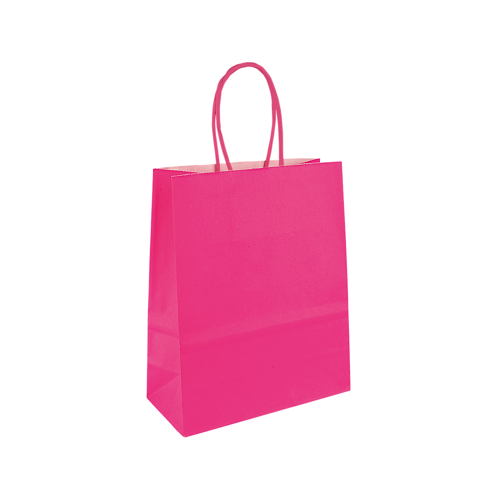 Sacs papier kraft fuchsia 19 x 8 x H 22cm, 90g