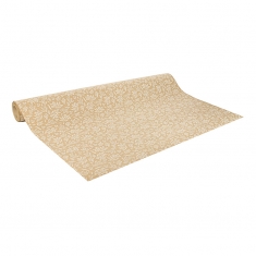 Papier cadeau kraft recyclé imprimé fleurs blanches 0,70 x 25m, 70g