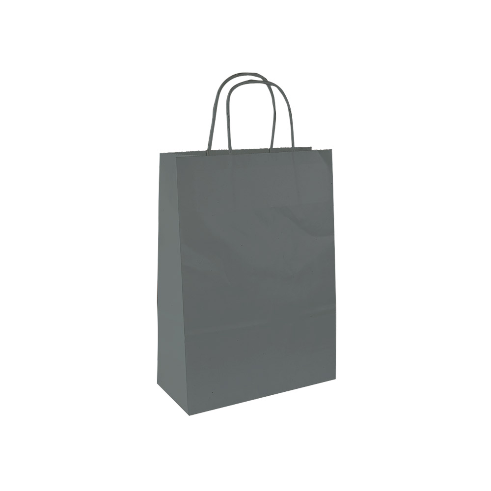 Sacs papier kraft gris foncé 23 x 12 x H 30 cm, 90 g