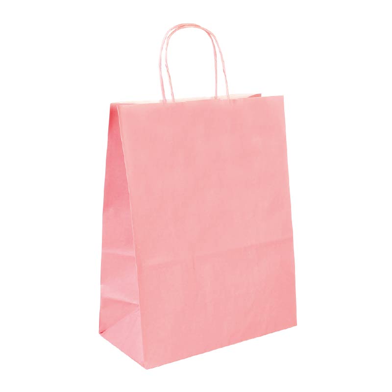 Sacs papier kraft rose pastel 23 x 12 x H 30cm, 90g