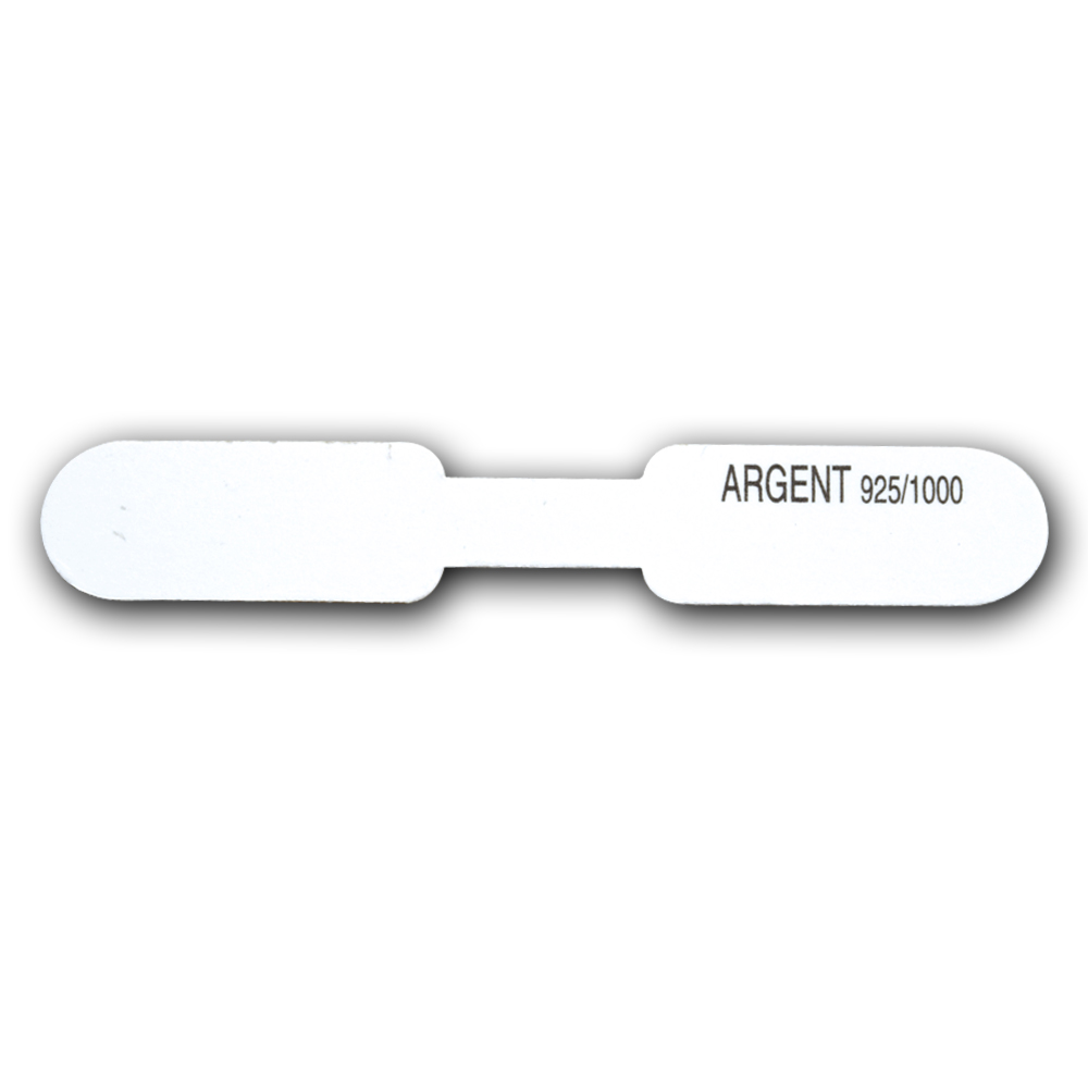 Etiquettes adhésives plastique pour bague - Argent 925/1000