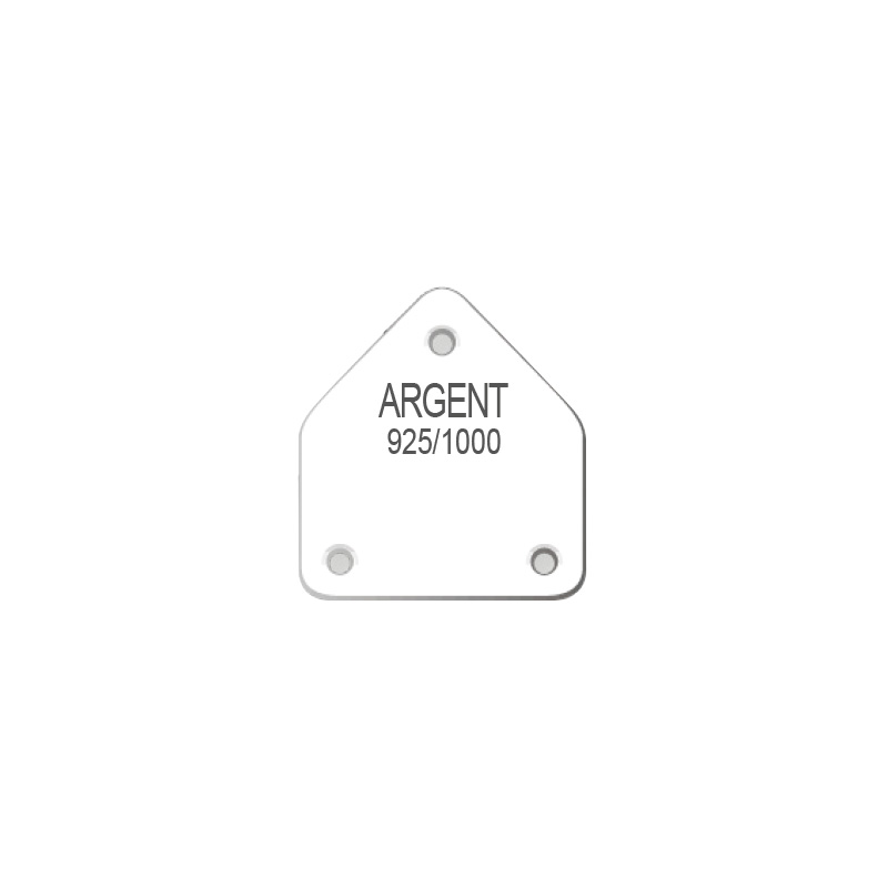 Etiquettes carton en planches boucles d'oreilles - Argent 925/1000