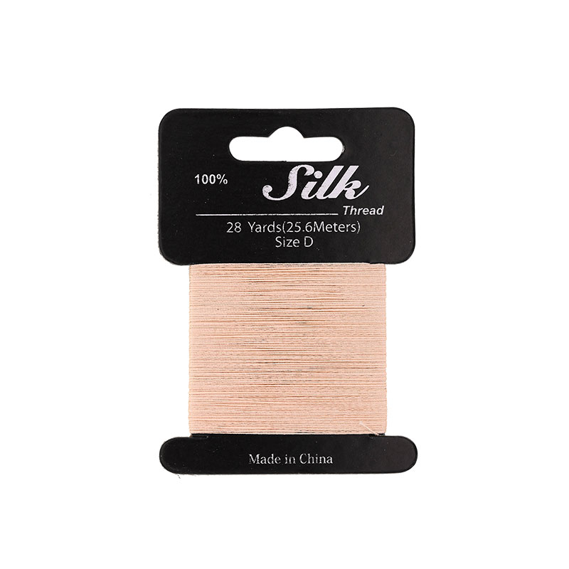Carte de soie 100% naturelle rose pâle 25 m - Diam du fil 0,30 mm