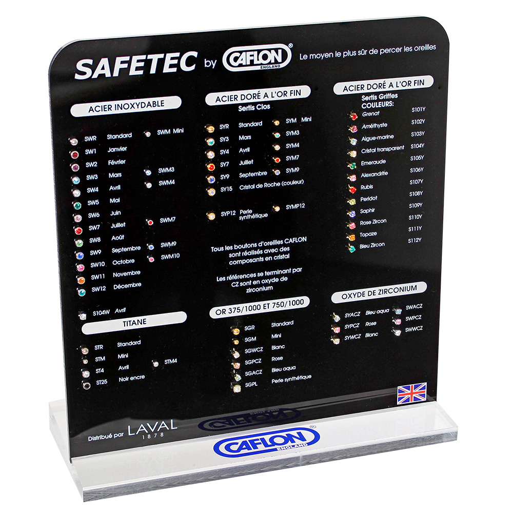 Présentoir Caflon SAFETEC® Gold