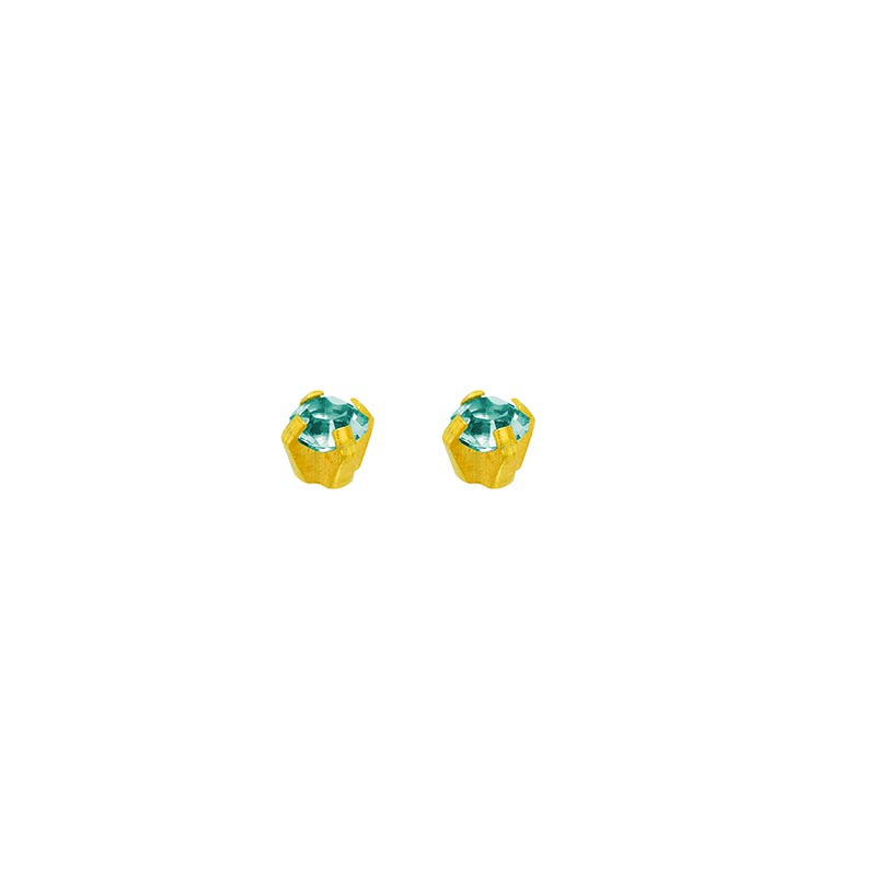 Perçage d\\\'oreilles Or 750/1000 Safetec® Gold oxydes de zirconium sertis griffes