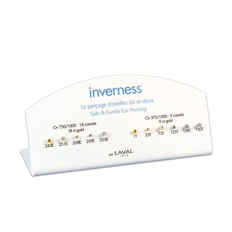 Présentoir Inverness 11 modèles perçage d\\\'oreilles en Or