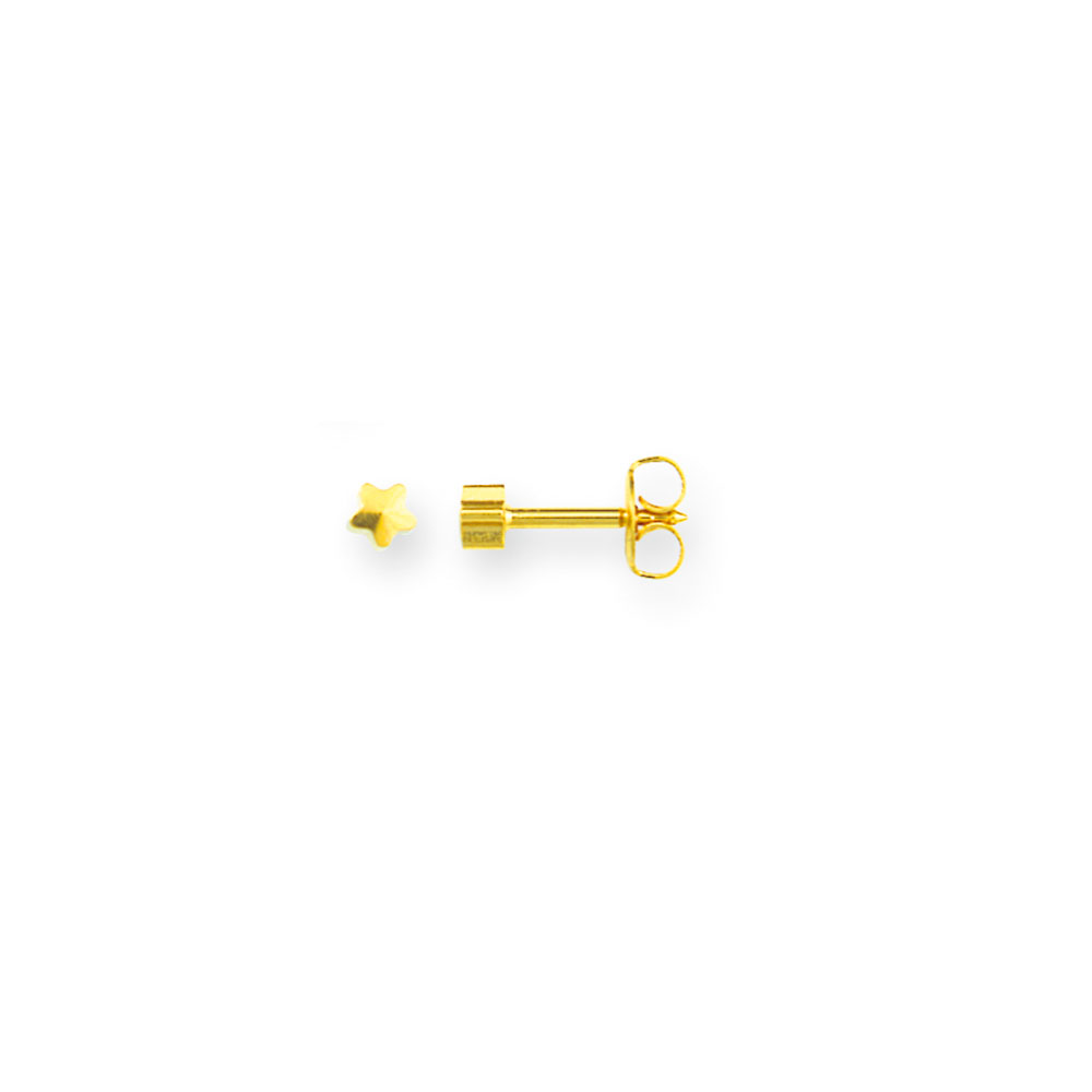 Perçage d'oreilles Caflon forme étoile en acier inoxydable doré (x12)
