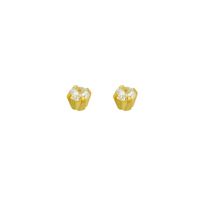 Perçage d\\\'oreilles Safetec® Gold acier doré à l\\\'or fin oxydes de zirconium griffés