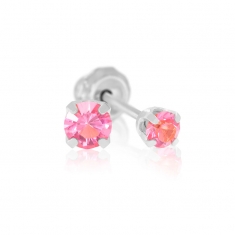 Perçage d\'oreilles Inverness cristal rose 3mm sur Acier inoxydable