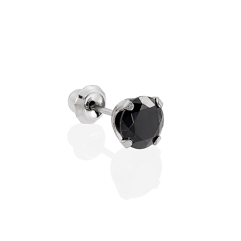 Perçage d'oreille Inverness pour homme, acier inoxydable oxyde de zirconium noir 5mm (l'unité)