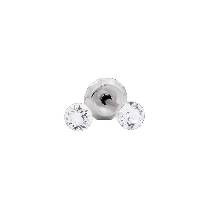 Perçage d\\\'oreilles Inverness Cristal blanc 3mm, griffes invisibles, acier inoxydable