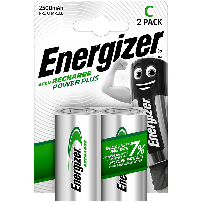 Piles rechargeables Power plus C LR14 Energizer - Blister (x2)