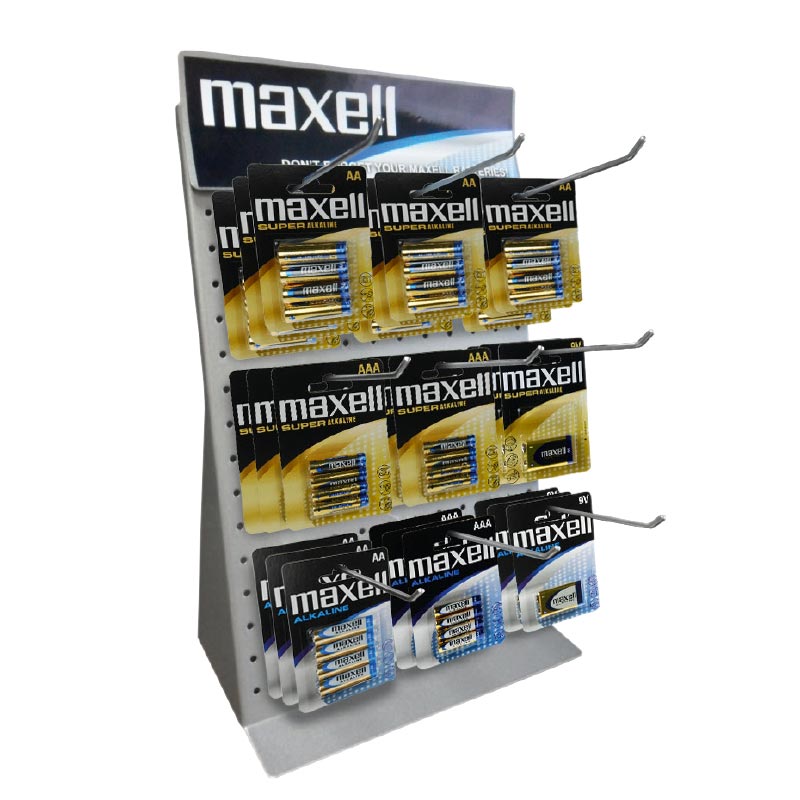 Présentoir métal Maxell 9 broches pour blister