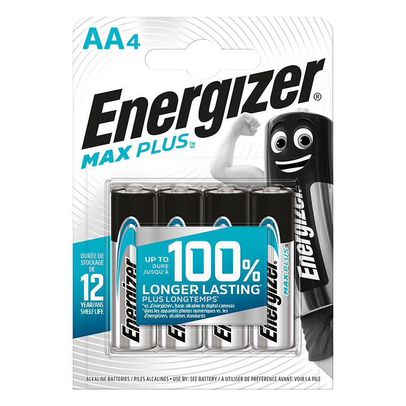 Piles alcalines LR6 Max Plus Energizer - Blister (x4)