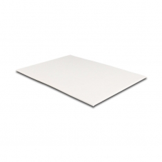 Plaque de présentation en gainé synthétique blanc, intérieur mousse 19,5 x 19,5cm