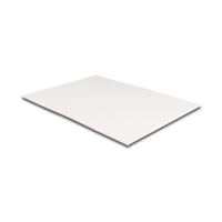 Plaque de présentation en gainé synthétique blanc, intérieur mousse 19,5 x 19,5cm